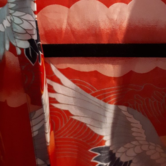 Red Kimono with Cranes - Picture 6 of 7